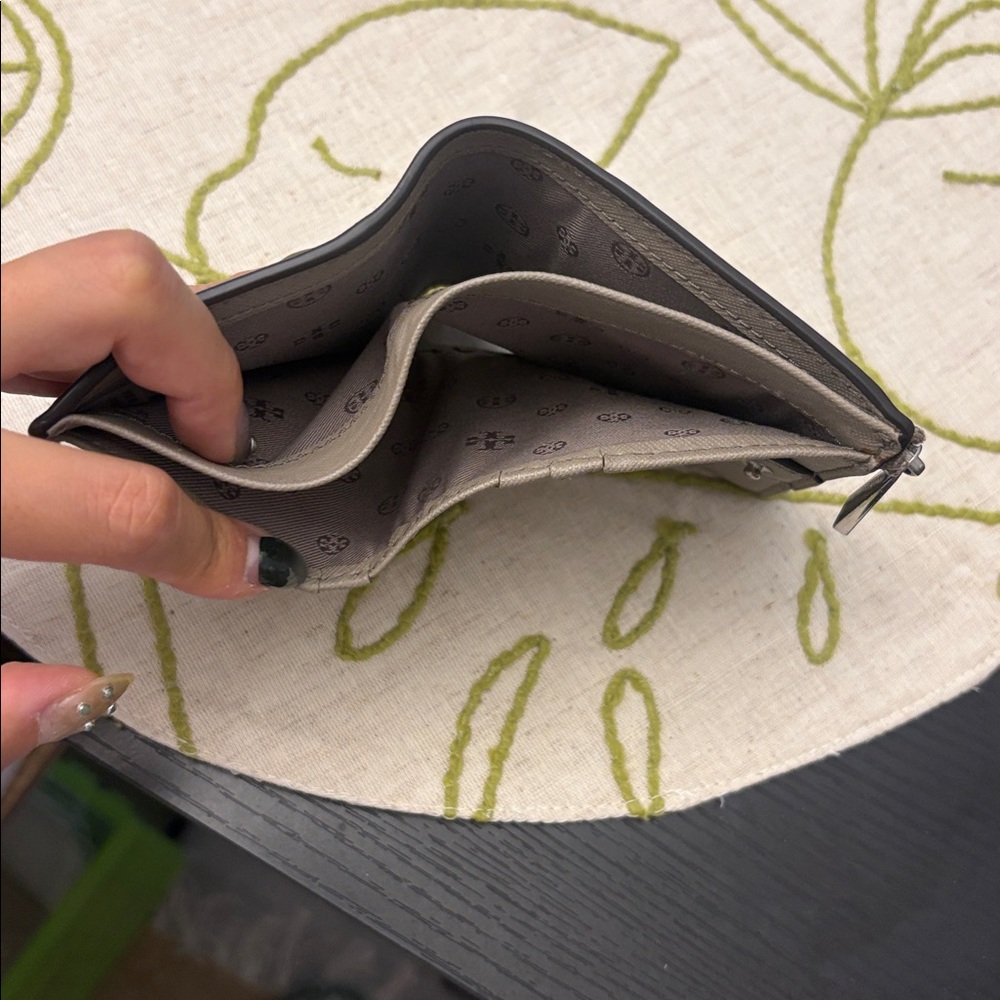 Tory Burch Taupe Wallet with Silver Logo - Picture 3 of 6